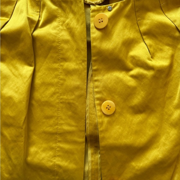 Women's Lafayette 148 Mustard Button-Up Blouse Jacket Size 6 Satin 3/4 Sleeve - Picture 3 of 8